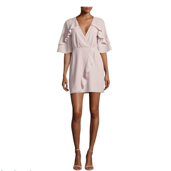 ** H Halston Primrose Light Pink Flutter Dress US 2 - Picture 2 of 10